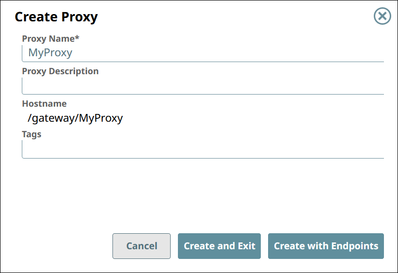 Create Proxy dialog